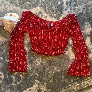 Rex Floral Off Shoulder Crop Top